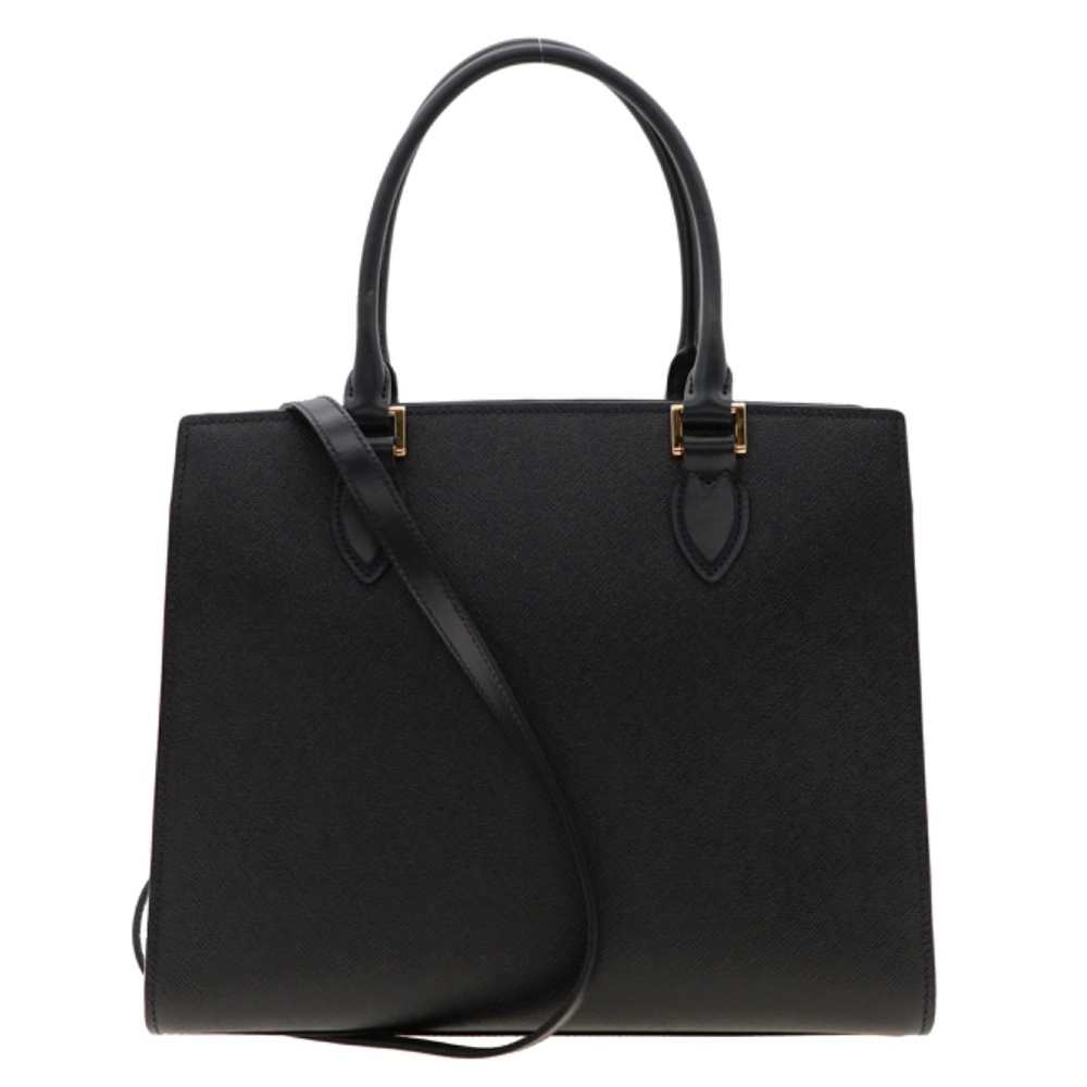Prada Tote Saffiano Lux Medium Shoulder Bag Black New - Picture 3 of 7